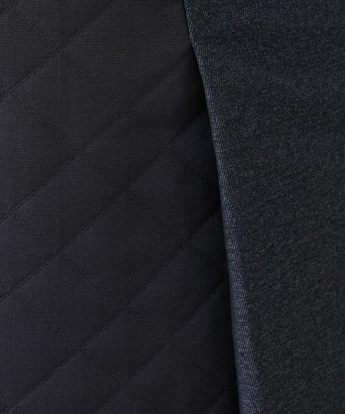 Leilian / レリアン ミニ・ひざ丈スカート | 異素材切替Aラインスカート | 詳細8