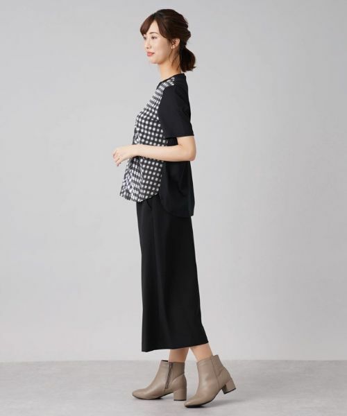 Leilian / レリアン シャツ・ブラウス | 3Dプリントフリルギンガム切替カットソー | 詳細2