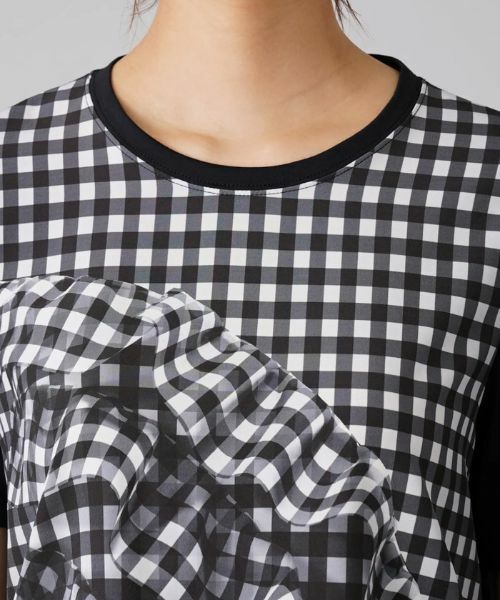 Leilian / レリアン シャツ・ブラウス | 3Dプリントフリルギンガム切替カットソー | 詳細7