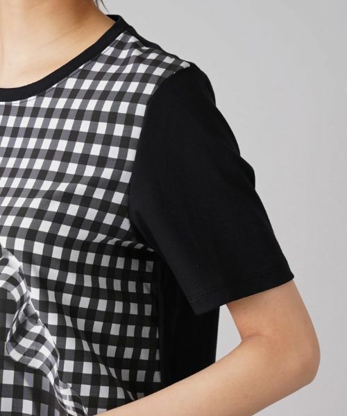 Leilian / レリアン シャツ・ブラウス | 3Dプリントフリルギンガム切替カットソー | 詳細9