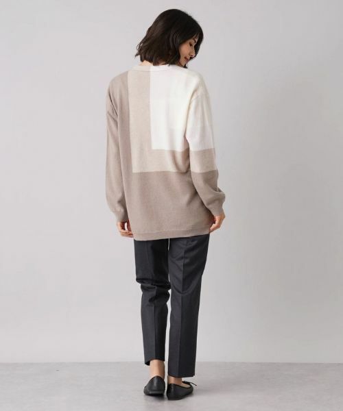 Leilian / レリアン カーディガン・ボレロ | カラーブロックVネックカーディガン【HAND】 | 詳細3