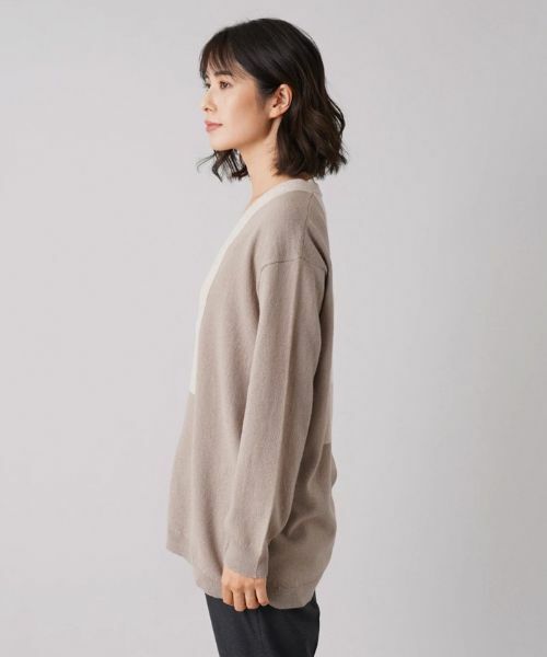 Leilian / レリアン カーディガン・ボレロ | カラーブロックVネックカーディガン【HAND】 | 詳細5