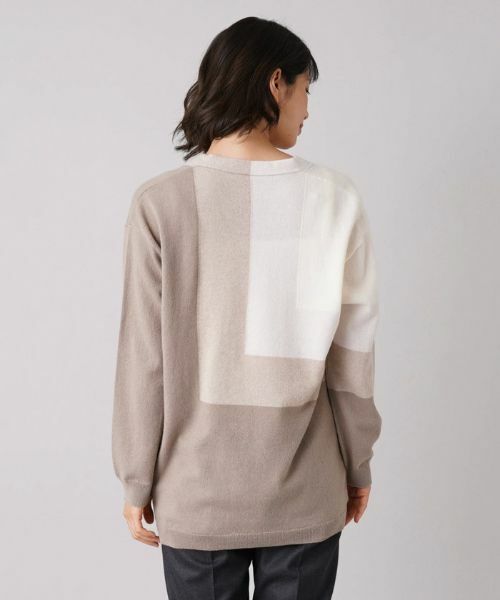 Leilian / レリアン カーディガン・ボレロ | カラーブロックVネックカーディガン【HAND】 | 詳細6