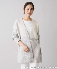 Leilian / レリアン カーディガン・ボレロ | 編地切替ベルテッドカーディガン【LE TRICOT PERUGIA】