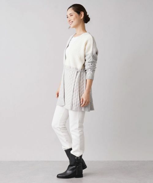 Leilian / レリアン カーディガン・ボレロ | 編地切替ベルテッドカーディガン【LE TRICOT PERUGIA】 | 詳細2