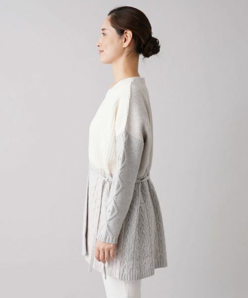 Leilian / レリアン カーディガン・ボレロ | 編地切替ベルテッドカーディガン【LE TRICOT PERUGIA】 | 詳細5