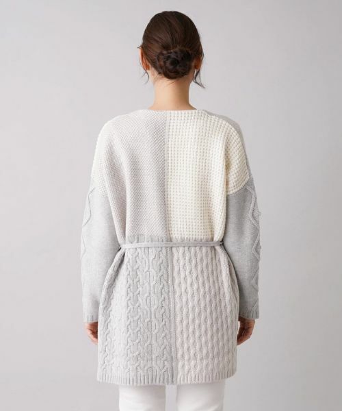 Leilian / レリアン カーディガン・ボレロ | 編地切替ベルテッドカーディガン【LE TRICOT PERUGIA】 | 詳細6
