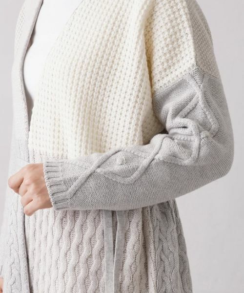 Leilian / レリアン カーディガン・ボレロ | 編地切替ベルテッドカーディガン【LE TRICOT PERUGIA】 | 詳細9