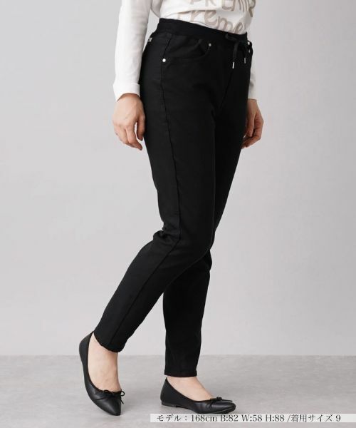 Leilian / レリアン デニムパンツ | 【あったか素材】ストレッチデニムパンツ【L JEANS】(ブラック)
