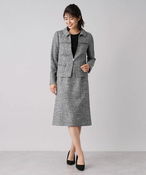 Leilian / レリアン セットアップ | ラメツイードジャケット×スカートセットアップ | 詳細1