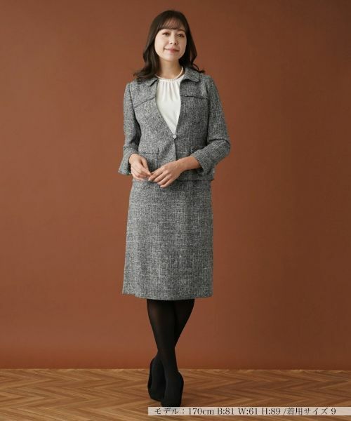 Leilian / レリアン セットアップ | ラメツイードジャケット×スカートセットアップ | 詳細25