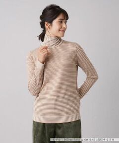 Leilian / レリアン ニット・セーター | マルチボーダー柄ハイネックカットソー