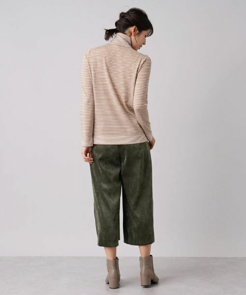 Leilian / レリアン ニット・セーター | マルチボーダー柄ハイネックカットソー | 詳細3