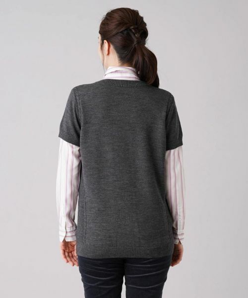 Leilian / レリアン テーラードジャケット | 半袖ニットカーディガン | 詳細6