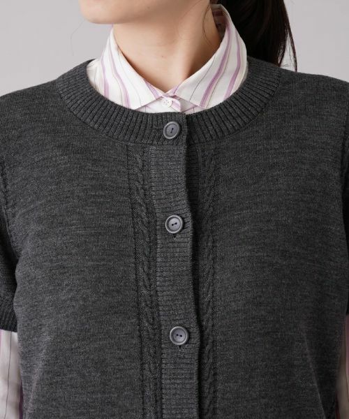 Leilian / レリアン テーラードジャケット | 半袖ニットカーディガン | 詳細7