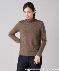 Leilian / レリアン カットソー | 細ボーダーハイネックカットソー