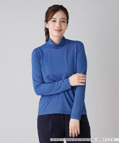 Leilian / レリアン カットソー | 細ボーダーハイネックカットソー