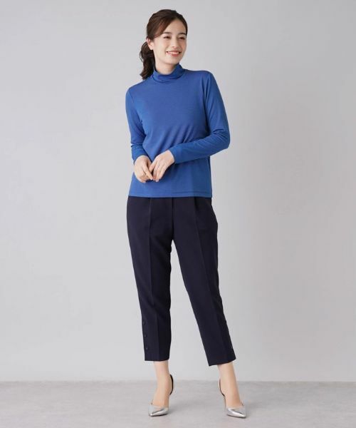 Leilian / レリアン カットソー | 細ボーダーハイネックカットソー | 詳細1