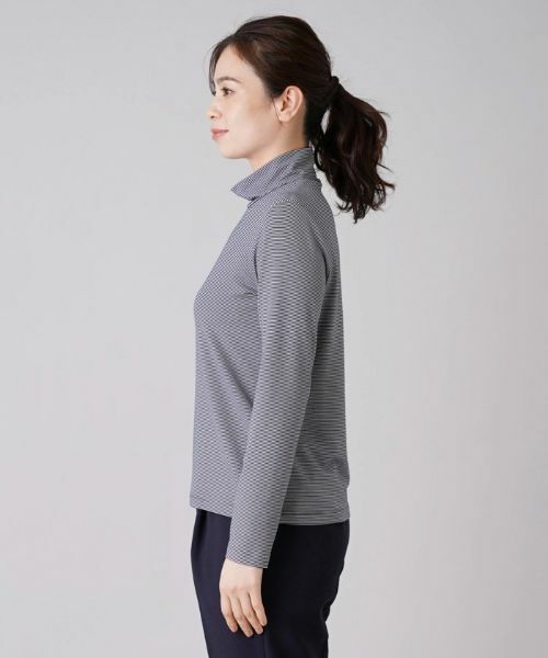 Leilian / レリアン カットソー | 細ボーダーハイネックカットソー | 詳細11
