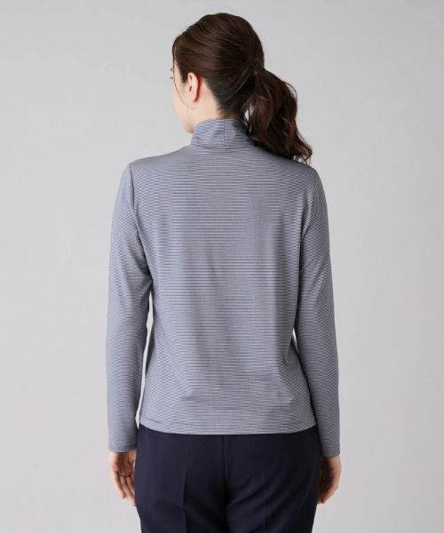 Leilian / レリアン カットソー | 細ボーダーハイネックカットソー | 詳細12