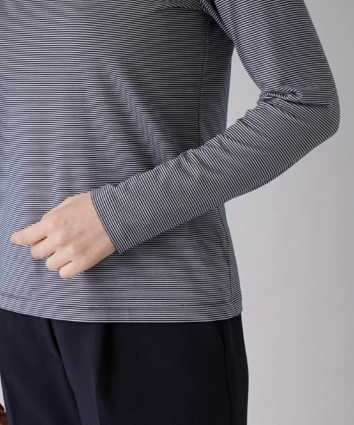 Leilian / レリアン カットソー | 細ボーダーハイネックカットソー | 詳細15