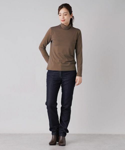 Leilian / レリアン カットソー | 細ボーダーハイネックカットソー | 詳細17