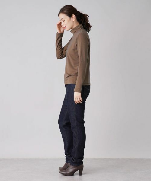 Leilian / レリアン カットソー | 細ボーダーハイネックカットソー | 詳細18