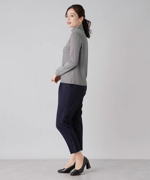 Leilian / レリアン カットソー | 細ボーダーハイネックカットソー | 詳細5