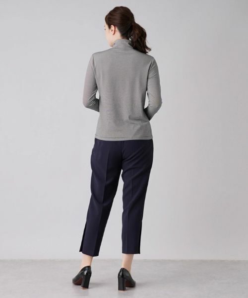 Leilian / レリアン カットソー | 細ボーダーハイネックカットソー | 詳細6