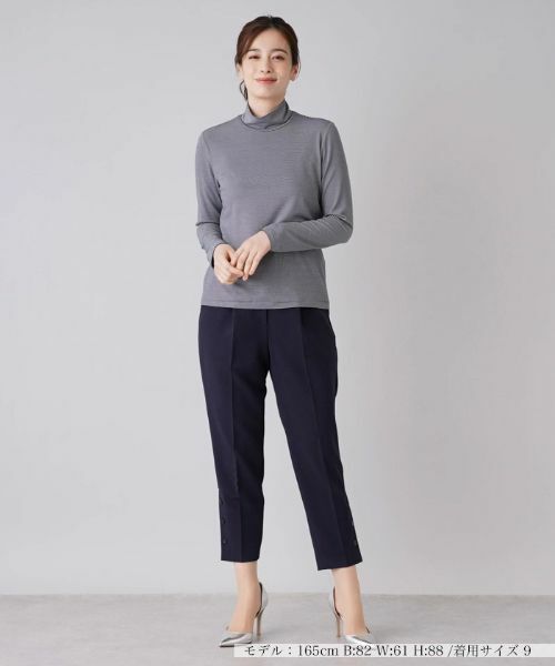 Leilian / レリアン カットソー | 細ボーダーハイネックカットソー | 詳細7