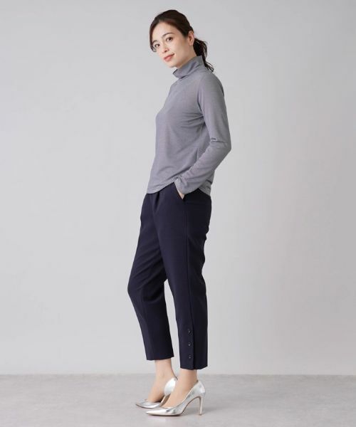 Leilian / レリアン カットソー | 細ボーダーハイネックカットソー | 詳細8