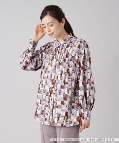 Leilian / レリアン シャツ・ブラウス | プリントバンドカラーブラウス【ROCHAS Premiere】