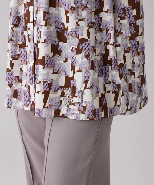 Leilian / レリアン シャツ・ブラウス | プリントバンドカラーブラウス【ROCHAS Premiere】 | 詳細13