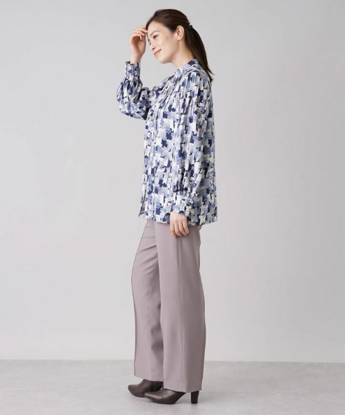 Leilian / レリアン シャツ・ブラウス | プリントバンドカラーブラウス【ROCHAS Premiere】 | 詳細2