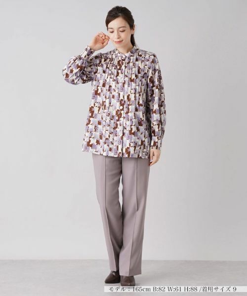 Leilian / レリアン シャツ・ブラウス | プリントバンドカラーブラウス【ROCHAS Premiere】 | 詳細4