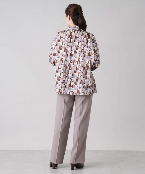 Leilian / レリアン シャツ・ブラウス | プリントバンドカラーブラウス【ROCHAS Premiere】 | 詳細6