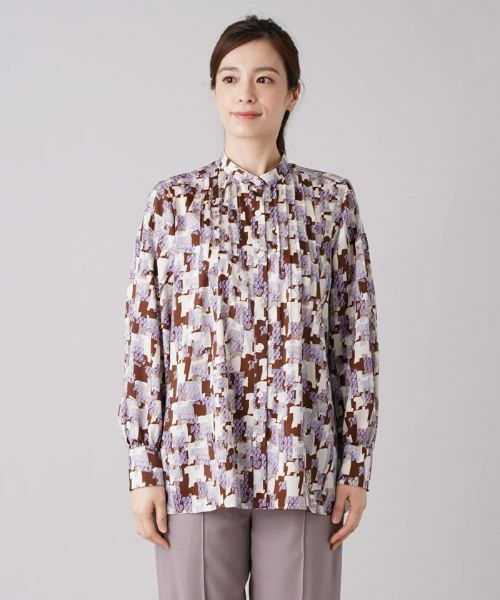 Leilian / レリアン シャツ・ブラウス | プリントバンドカラーブラウス【ROCHAS Premiere】 | 詳細7