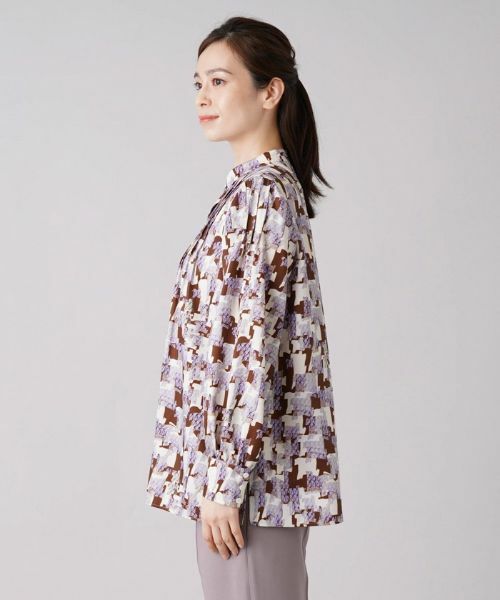 Leilian / レリアン シャツ・ブラウス | プリントバンドカラーブラウス【ROCHAS Premiere】 | 詳細8