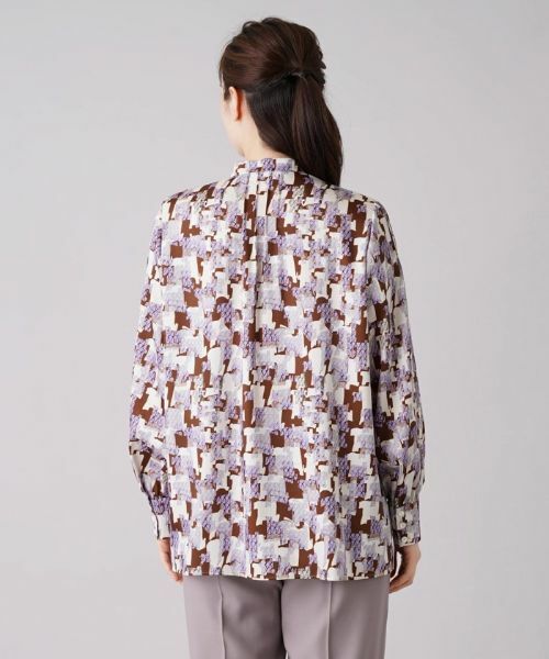 Leilian / レリアン シャツ・ブラウス | プリントバンドカラーブラウス【ROCHAS Premiere】 | 詳細9