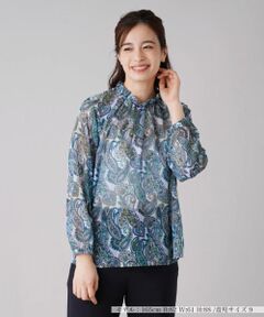 Leilian / レリアン シャツ・ブラウス | ペイズリー柄スタンドネックブラウス【ROCHAS Premiere】