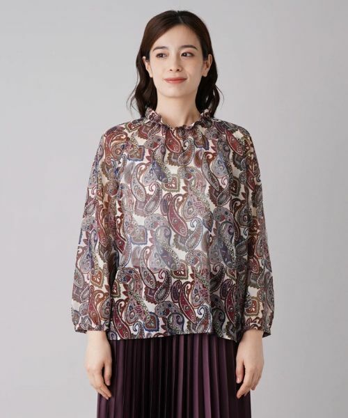Leilian / レリアン シャツ・ブラウス | ペイズリー柄スタンドネックブラウス【ROCHAS Premiere】 | 詳細4