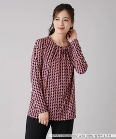 Leilian / レリアン カットソー | 幾何学柄クルーネックトカットソー【ROCHAS Premiere】