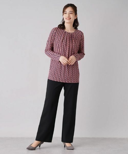 Leilian / レリアン カットソー | 幾何学柄クルーネックトカットソー【ROCHAS Premiere】 | 詳細1