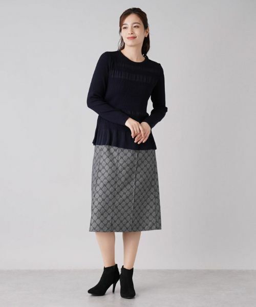 Leilian / レリアン ニット・セーター | ボーダー×リブ編みクルーネックニット【ROCHAS Premiere】 | 詳細11