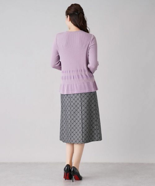 Leilian / レリアン ニット・セーター | ボーダー×リブ編みクルーネックニット【ROCHAS Premiere】 | 詳細15