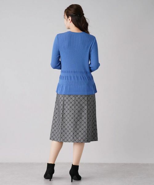 Leilian / レリアン ニット・セーター | ボーダー×リブ編みクルーネックニット【ROCHAS Premiere】 | 詳細3