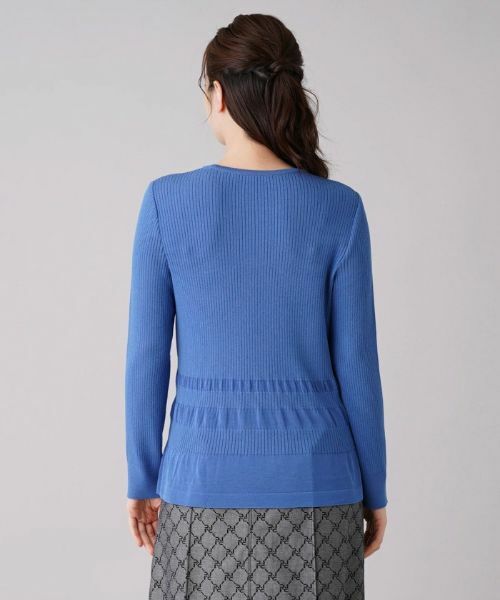 Leilian / レリアン ニット・セーター | ボーダー×リブ編みクルーネックニット【ROCHAS Premiere】 | 詳細6