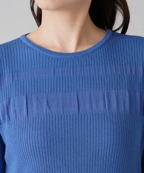 Leilian / レリアン ニット・セーター | ボーダー×リブ編みクルーネックニット【ROCHAS Premiere】 | 詳細7