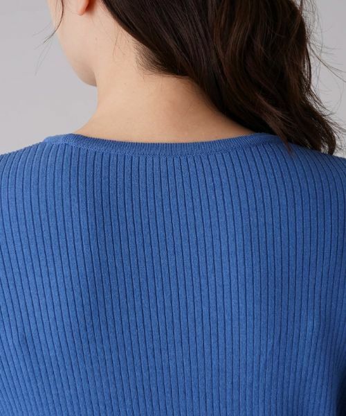 Leilian / レリアン ニット・セーター | ボーダー×リブ編みクルーネックニット【ROCHAS Premiere】 | 詳細8