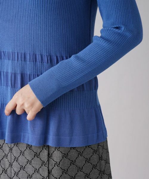 Leilian / レリアン ニット・セーター | ボーダー×リブ編みクルーネックニット【ROCHAS Premiere】 | 詳細9